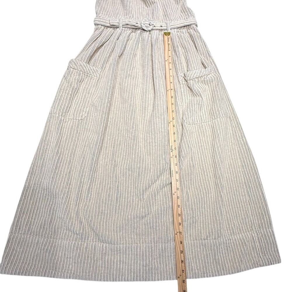 Free People The Other Side Corduroy Pinstripe Midi Dress Open Back Size 12 - Picture 8 of 10